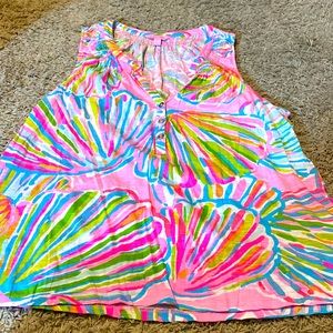 EUC XL Lilly Pulitzer cotton tank top with cute shell print